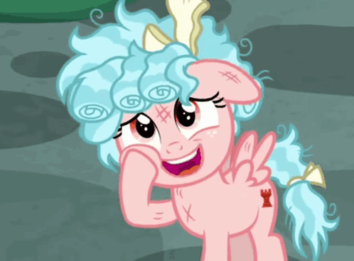 Cartoon Pony With Blue Hair and Tattoo