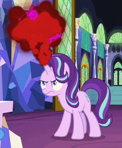 Cartoon Pony With Smoke Coming Out of Head