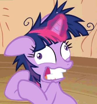 Cartoon Pony With Yellow Mane Next to Banner Saying A