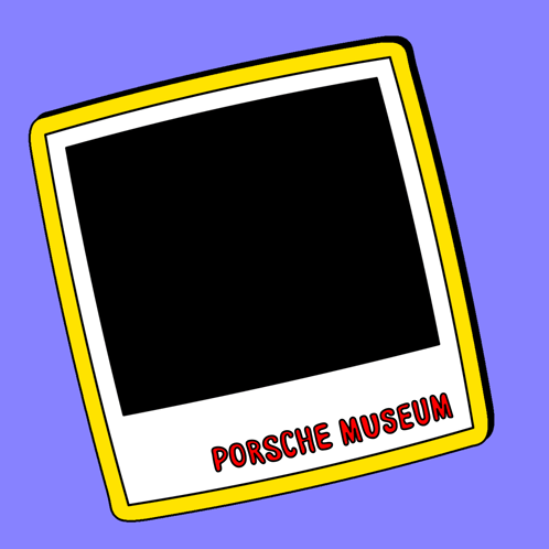 Cartoon Porsche Museum Sticker