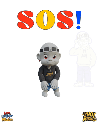 Cartoon Poster Saying SOS