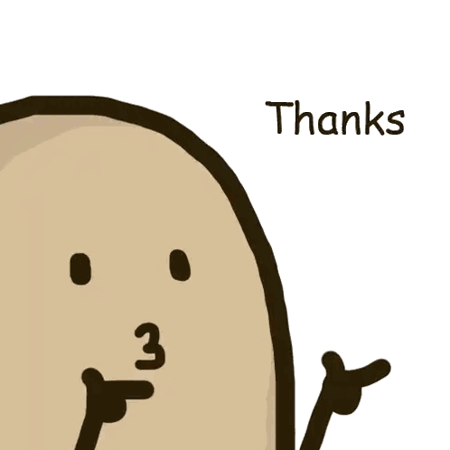 Cartoon Potato Saying Thanks