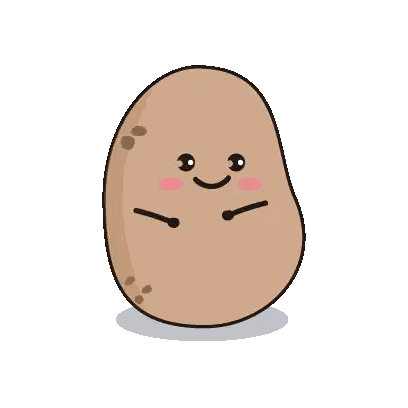 Cartoon Potato With Hearts