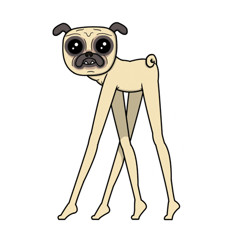Cartoon Pug Sexy Long Legs GIF