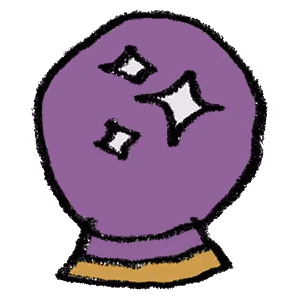 Cartoon Purple Crystal Ball With Stars