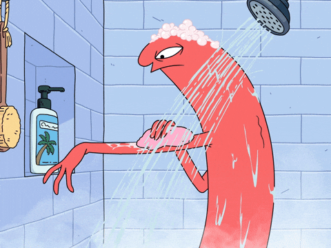 Cartoon Quick Rat Showering GIF