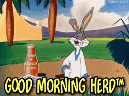 Cartoon Rabbit Animated Good Morning Monday Herd GIF