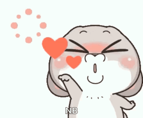 Cartoon Rabbit Blowing Kiss With Heart GIF