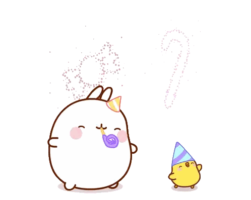 Cartoon Rabbit Blowing Party Horn