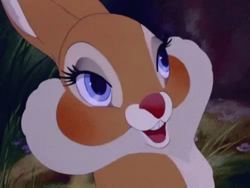 Cartoon Rabbit Blue Eyes Red Nose