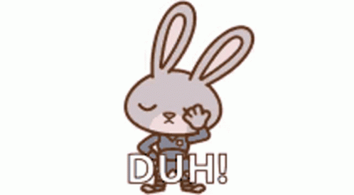 Cartoon Rabbit Covering Eyes Duh GIF