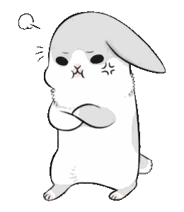 Cartoon Rabbit Crossing Arms with Question Mark