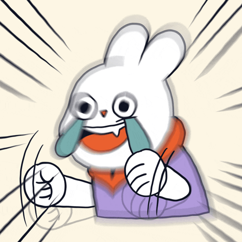 Cartoon Rabbit Crying GIF