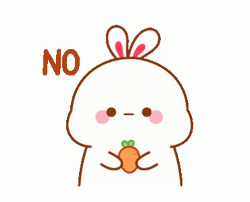Cartoon Rabbit Holding Carrot Saying No GIF
