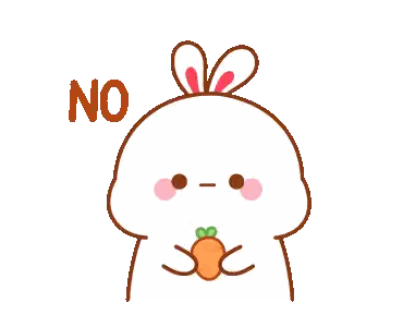 Cartoon Rabbit Holding Carrot Saying No