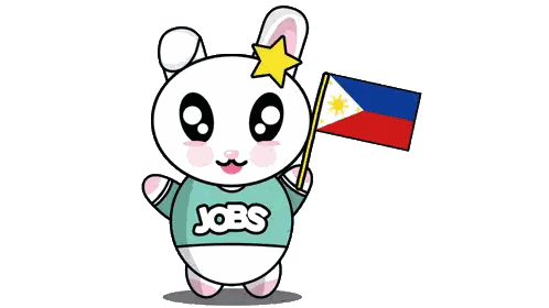 Cartoon Rabbit Holding Flag