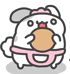 Cartoon Rabbit in Pink Tutu Holding Cookie