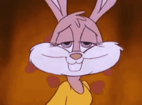 Cartoon Rabbit In Yellow Shirt Making Sad Face GIF