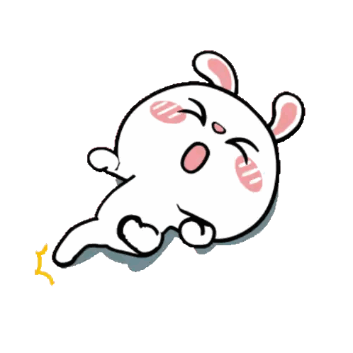 Cartoon Rabbit Laying Down Mouth Open