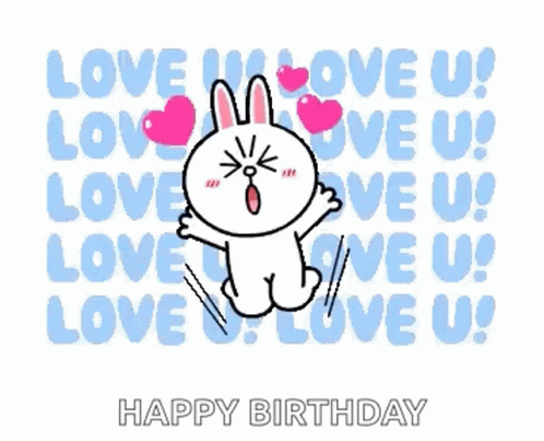 Cartoon Rabbit Love U