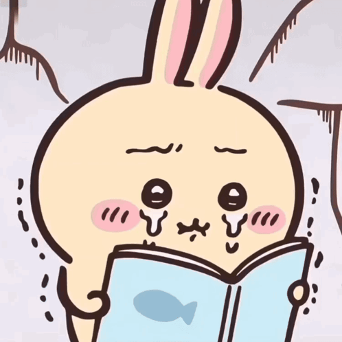 Cartoon Rabbit Reading Book GIF