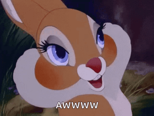 Cartoon Rabbit Saying Awww GIF