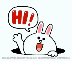 Cartoon Rabbit Saying Hi GIF