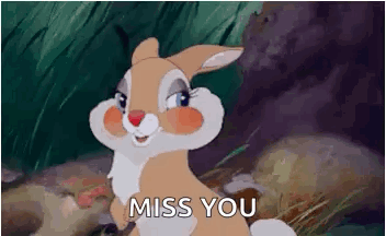 Cartoon Rabbit Saying Miss You