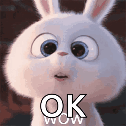 Cartoon Rabbit Saying Ok Wow