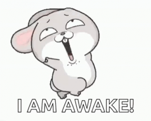 Cartoon Rabbit Says I Am Awake