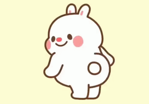 Cartoon Rabbit Smiling on Yellow