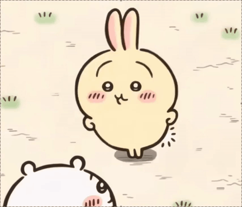 Cartoon Rabbit Standing Next To Bear GIF