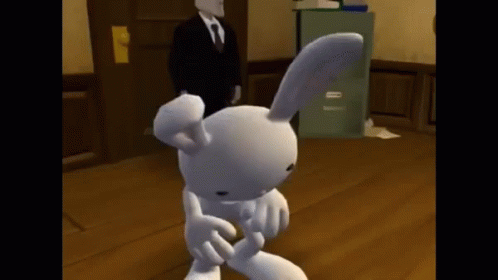 Cartoon Rabbit Standing on Floor