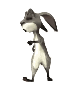 Cartoon Rabbit Standing Sideways