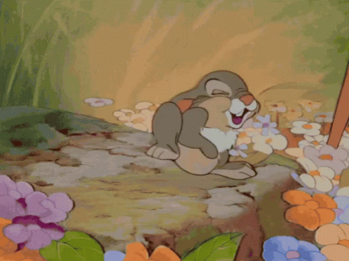 Cartoon Rabbit Standing with Mouth Wide Open
