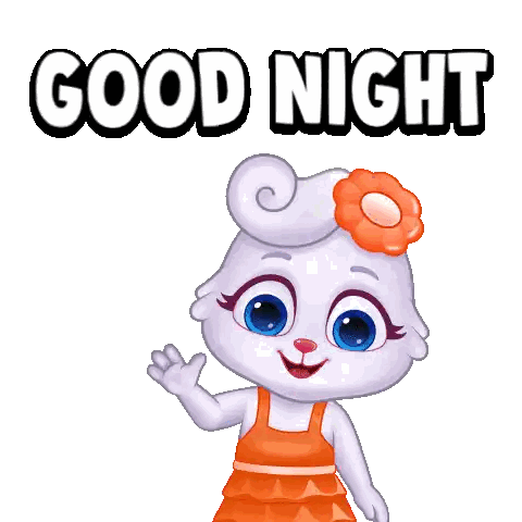 Cartoon Rabbit Waving Good Night