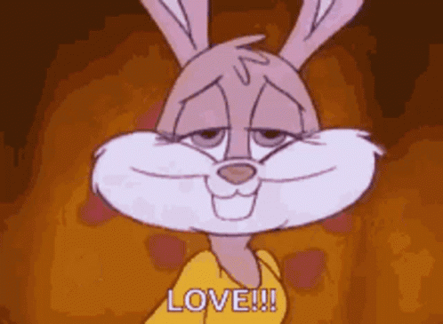 Cartoon Rabbit Wearing Love Shirt