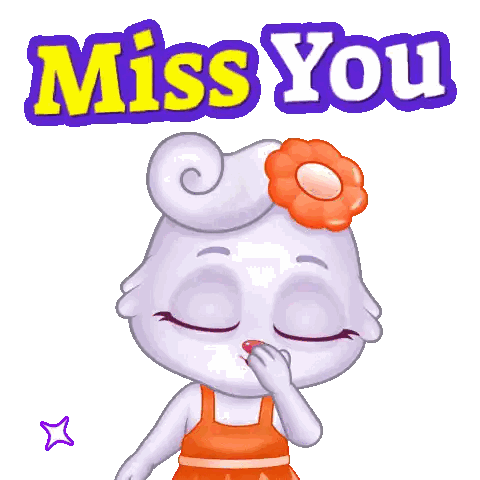 Cartoon Rabbit With Flower Miss You