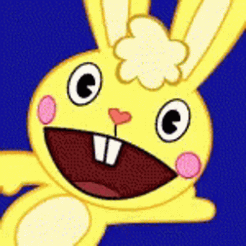 Cartoon Rabbit With Flower On Head GIF