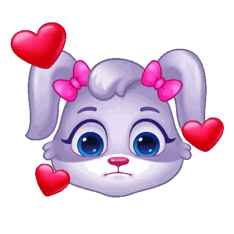 Cartoon Rabbit With Hearts