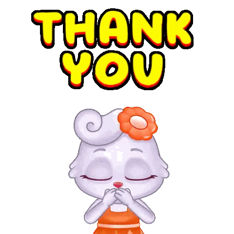 Cartoon Rabbit With Hearts Thank You