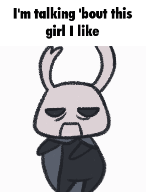 Cartoon Rabbit With Horns Saying I'm Talking Bout This Girl I Like
