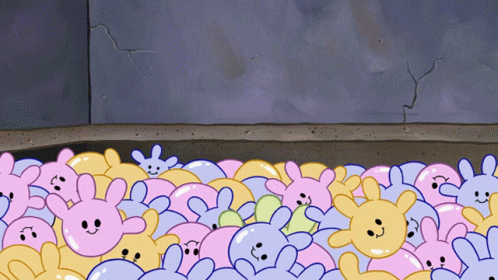 Cartoon Rabbits With Smiley Faces