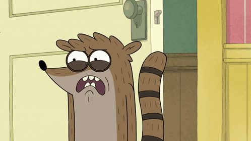 Cartoon Raccoon At Door With Key GIF