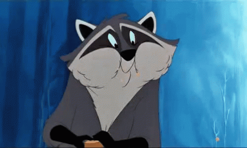 Cartoon Raccoon Holding Food