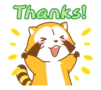 Cartoon Raccoon Saying Thanks