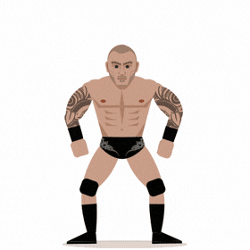 Cartoon Randy Orton Arms Stretched Out GIF