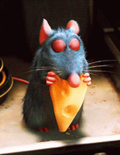 Cartoon Rat Holding Cheese