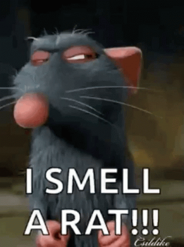 Cartoon Rat Saying I Smell a Rat