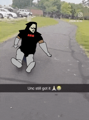 Cartoon Reaper Walking Down Road Unc Still Got It GIF